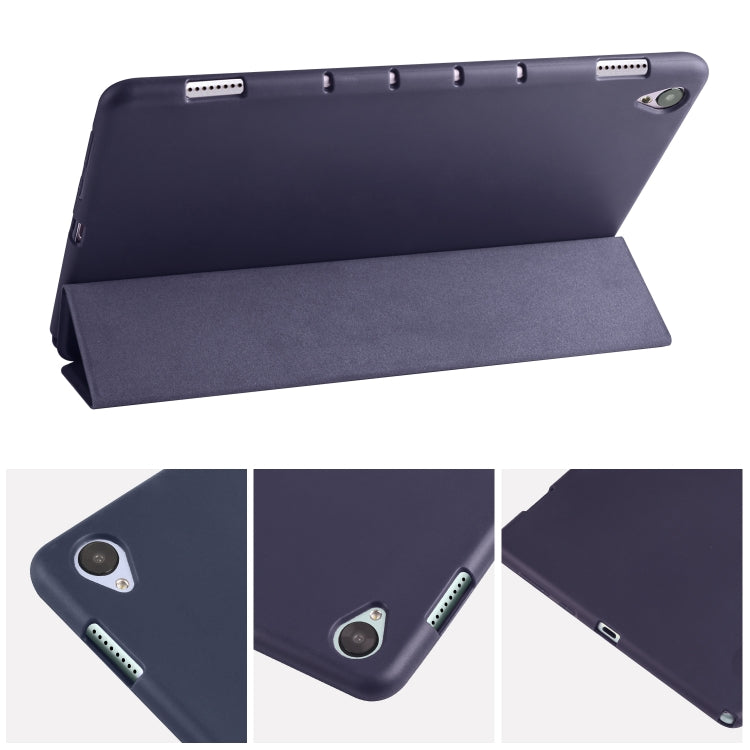 For Huawei MediaPad M6 10.8 inch 3-folding Horizontal Flip PU Leather + Shockproof Honeycomb TPU Case with Holder(Dark Blue) - Huawei by PMC TechLife | Online Shopping South Africa | PMC TechLife