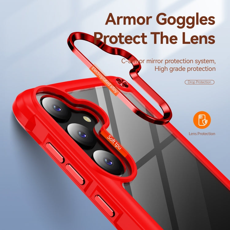For Samsung Galaxy S24 5G TPU + PC Lens Protection Phone Case(Red) - Galaxy S24 5G Cases by PMC TechLife | Online Shopping South Africa | PMC TechLife