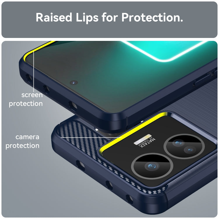 For Realme GT Neo 5 Brushed Texture Carbon Fiber TPU Phone Case(Blue) - Realme Cases by PMC TechLife | Online Shopping South Africa | PMC TechLife | Buy Now Pay Later Mobicred