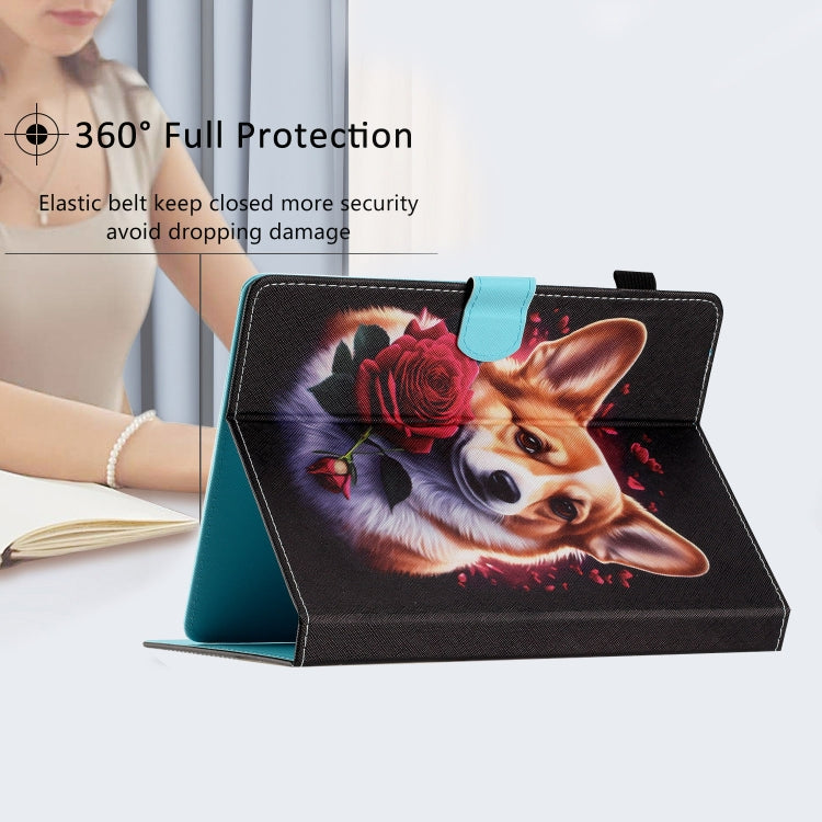 For 10 inch Coloured Drawing Stitching Leather Tablet Case(Corgi) - 10 - 11 inch by PMC TechLife | Online Shopping South Africa | PMC TechLife | Buy Now Pay Later Mobicred