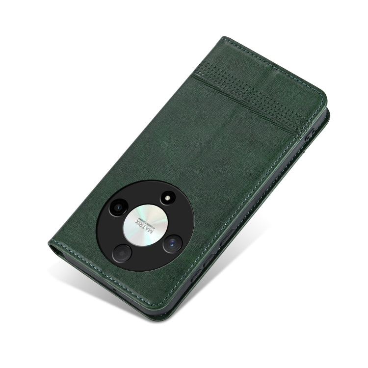 For Honor Magic6 Lite 5G/X9b AZNS Magnetic Calf Texture Flip Leather Phone Case(Dark Green) - Honor Cases by AZNS | Online Shopping South Africa | PMC Jewellery | Buy Now Pay Later Mobicred