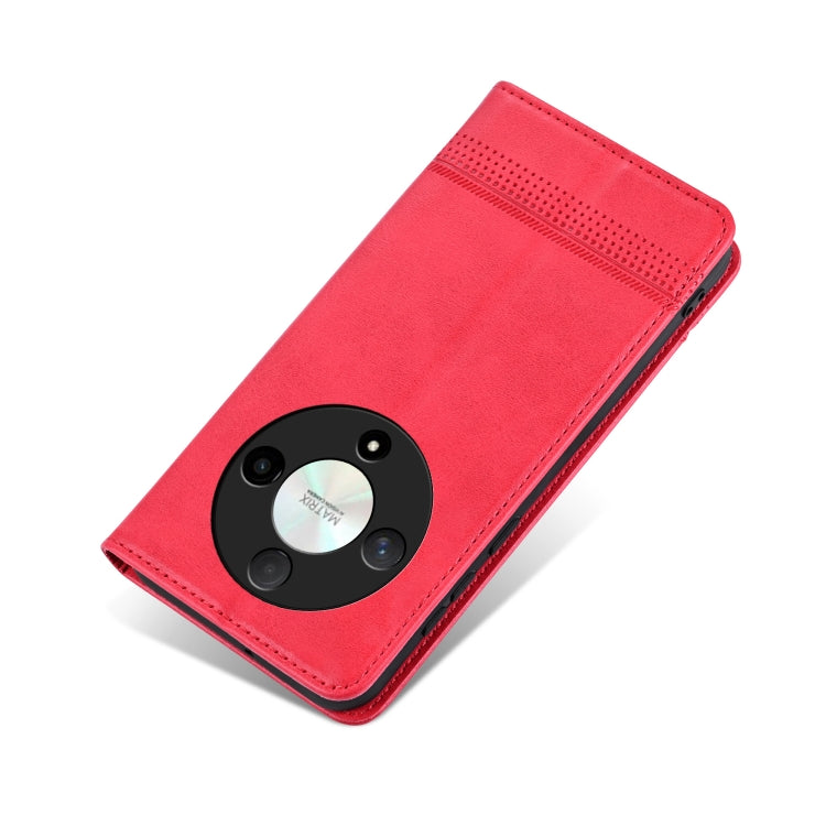 For Honor Magic6 Lite 5G/X9b AZNS Magnetic Calf Texture Flip Leather Phone Case(Red) - Honor Cases by AZNS | Online Shopping South Africa | PMC Jewellery | Buy Now Pay Later Mobicred