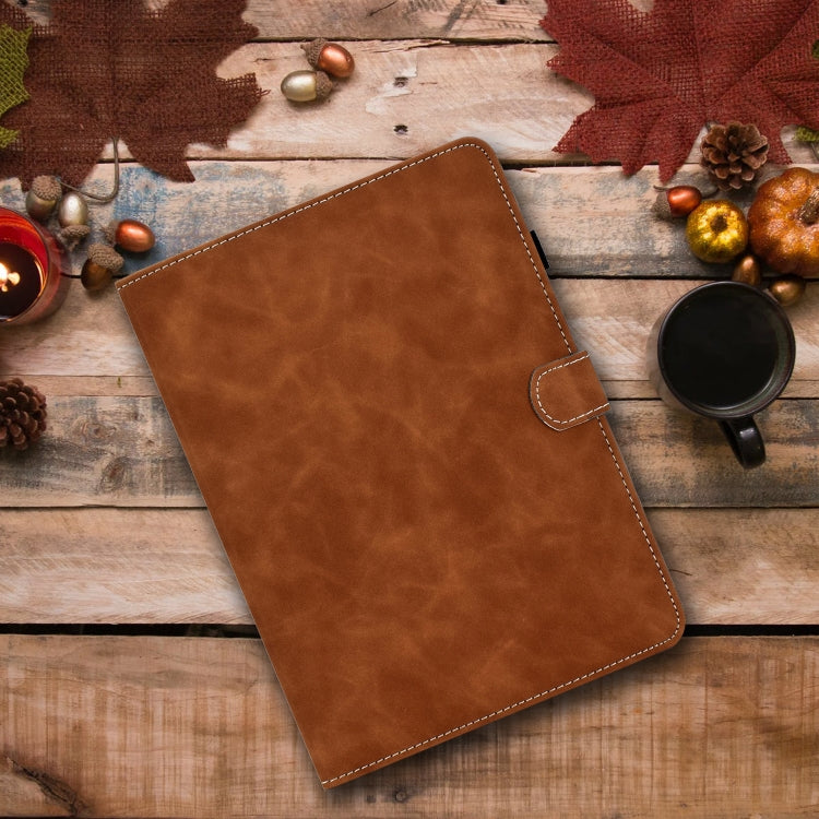 For Huawei MatePad 10.4 2022 Cowhide Texture Leather Tablet Case(Brown) - Huawei by PMC TechLife | Online Shopping South Africa | PMC TechLife
