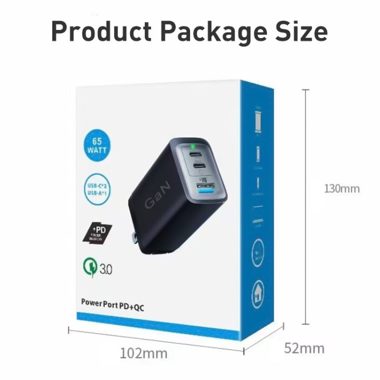 65W Dual PD USB-C / Type-C + USB 3-Port Gan Fast Charging Charger, Plug:EU Plug(Black) - free shipping - PMC Jewellery - Order now!