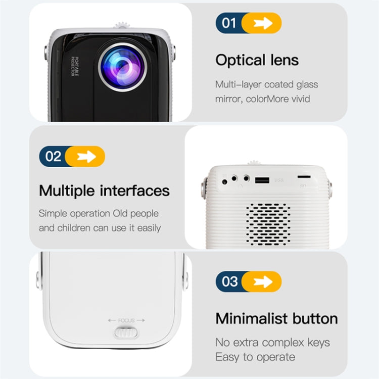 A007 Portable 1280 x 720 HD 113 ANSI Smart LED Projector, Plug:UK Plug(Black) - Mini Projector by PMC TechLife | Online Shopping South Africa | PMC TechLife | Buy Now Pay Later Mobicred