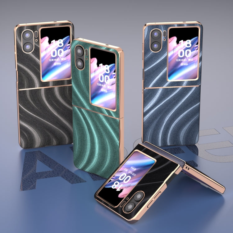 For OPPO Find N2 Flip Nano Electroplating Galactic Pattern Protective Phone Case(Black) - OPPO Cases by PMC TechLife | Online Shopping South Africa | PMC TechLife