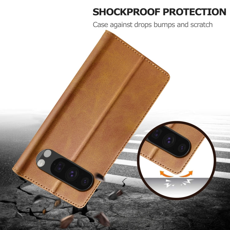 For Google Pixel 9 Pro XL LC.IMEEKE Calf Texture Flip Leather Phone Case(Yellow) - free shipping - PMC TechLife - Order now!