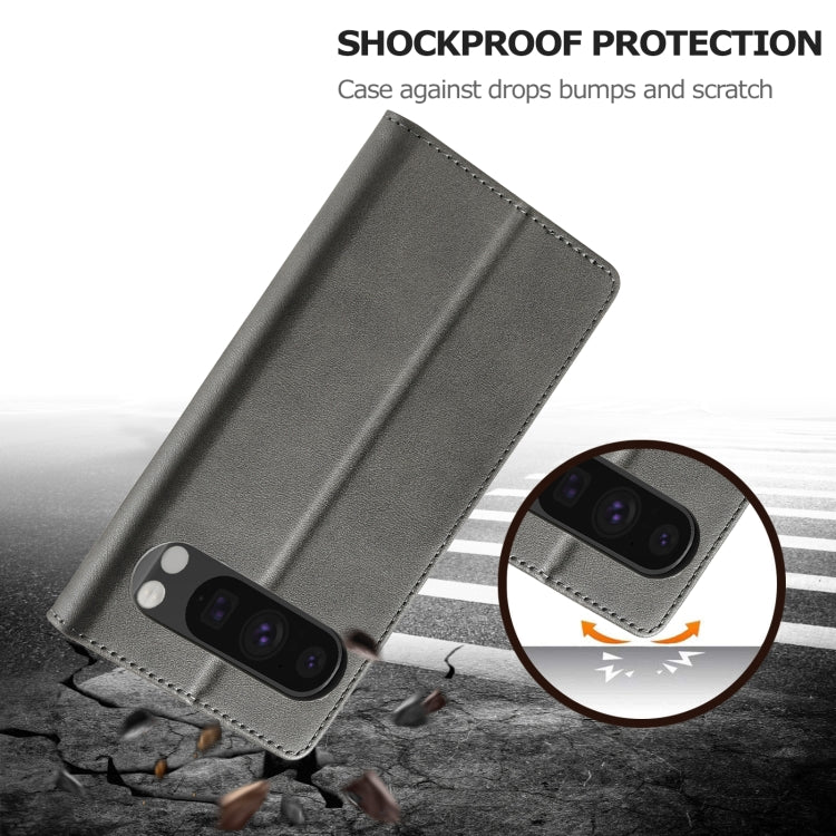 For Google Pixel 9 Pro XL LC.IMEEKE Calf Texture Flip Leather Phone Case(Grey) - free shipping - PMC TechLife - Order now!
