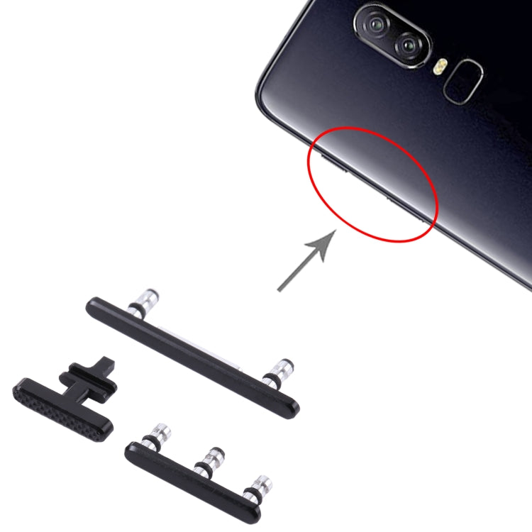 For OnePlus 6 Power Button + Volume Control Button(Jet Black) - Home key & Side Key by PMC TechLife | Online Shopping South Africa | PMC TechLife