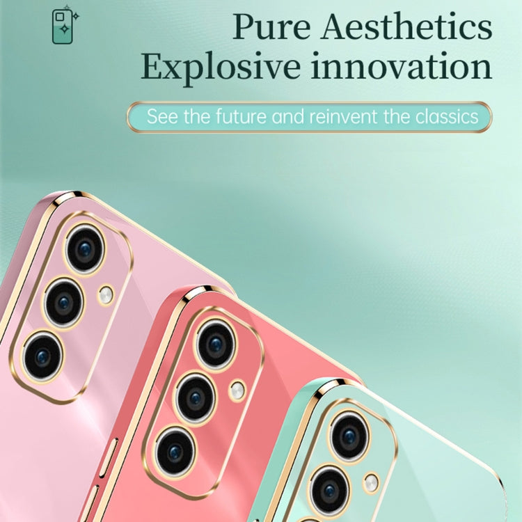 For Samsung Galaxy A35 5G XINLI Straight Edge 6D Electroplate TPU Phone Case with Ring Holder(White) - Galaxy Phone Cases by XINLI | Online Shopping South Africa | PMC TechLife