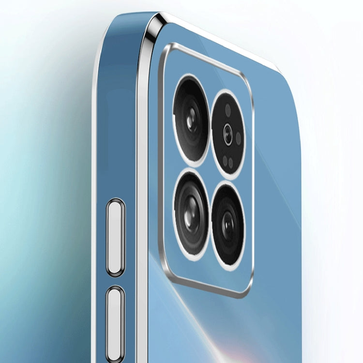 For Xiaomi 14 XINLI Straight Edge 6D Electroplate TPU Phone Case with Ring Holder(Celestial Blue) - 14 Cases by XINLI | Online Shopping South Africa | PMC TechLife | Buy Now Pay Later Mobicred