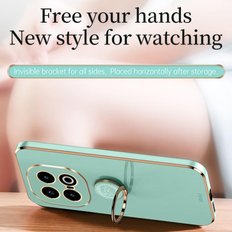 For vivo iQOO 13 XINLI Straight Edge 6D Electroplate TPU Phone Case with Ring Holder(Mint Green) - free shipping - PMC TechLife - Order now!