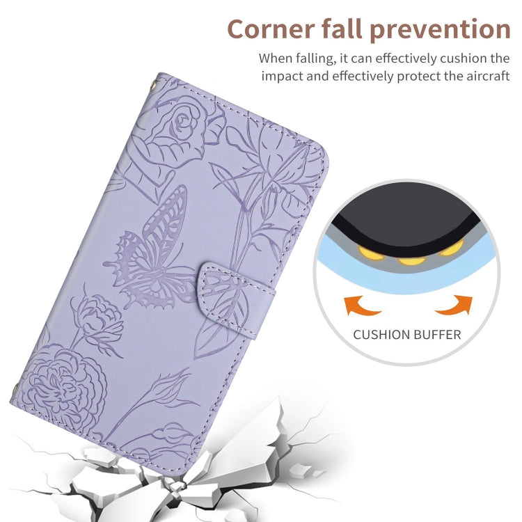 For Xiaomi Redmi 13C 5G Skin Feel Butterfly Embossed Flip Leather Phone Case(Purple) - 13C Cases by PMC TechLife | Online Shopping South Africa | PMC TechLife | Buy Now Pay Later Mobicred