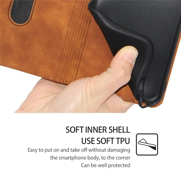 For Xiaomi Redmi Note 13 4G Skin Feel Magnetic Leather Phone Case(Light Brown) - Note 13 Cases by PMC TechLife | Online Shopping South Africa | PMC TechLife | Buy Now Pay Later Mobicred