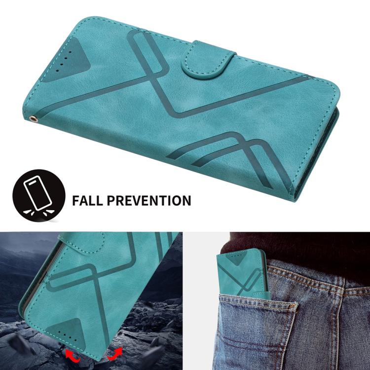 For iPhone 17 Air Line Pattern Skin Feel Leather Phone Case(Light Blue) - free shipping - PMc TechLife - Order now!