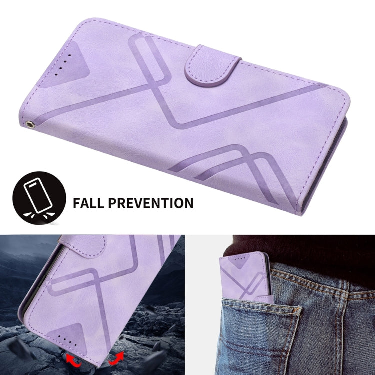 For Motorola Edge 5G 2024 Line Pattern Skin Feel Leather Phone Case(Light Purple) - Motorola Cases by PMC Jewellery | Online Shopping South Africa | PMC Jewellery | Buy Now Pay Later Mobicred