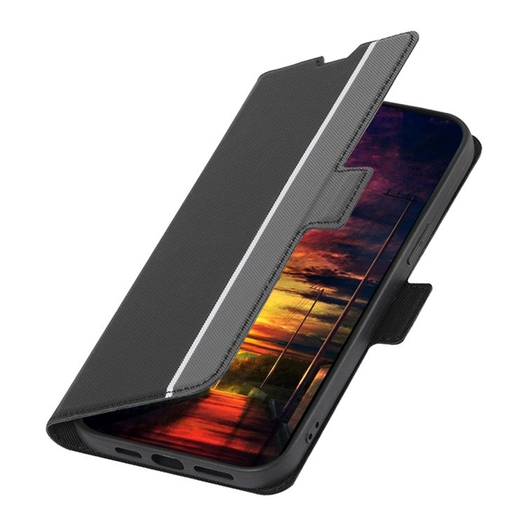 For Huawei Pura 70 5G Twill Texture Side Button Leather Phone Case(Black) - Huawei Cases by PMC Jewellery | Online Shopping South Africa | PMC Jewellery | Buy Now Pay Later Mobicred