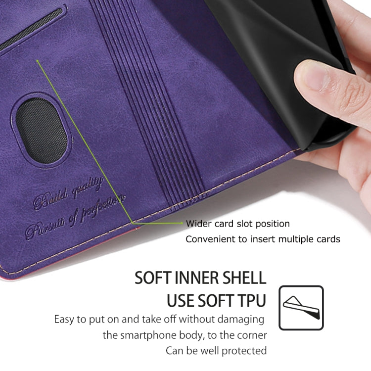 For Huawei Pura 70 Pro / 70 Pro+ 5G Contrast Color Side Buckle Leather Phone Case(Purple + Rose Red) - free shipping - PMC Jewellery - Order now!