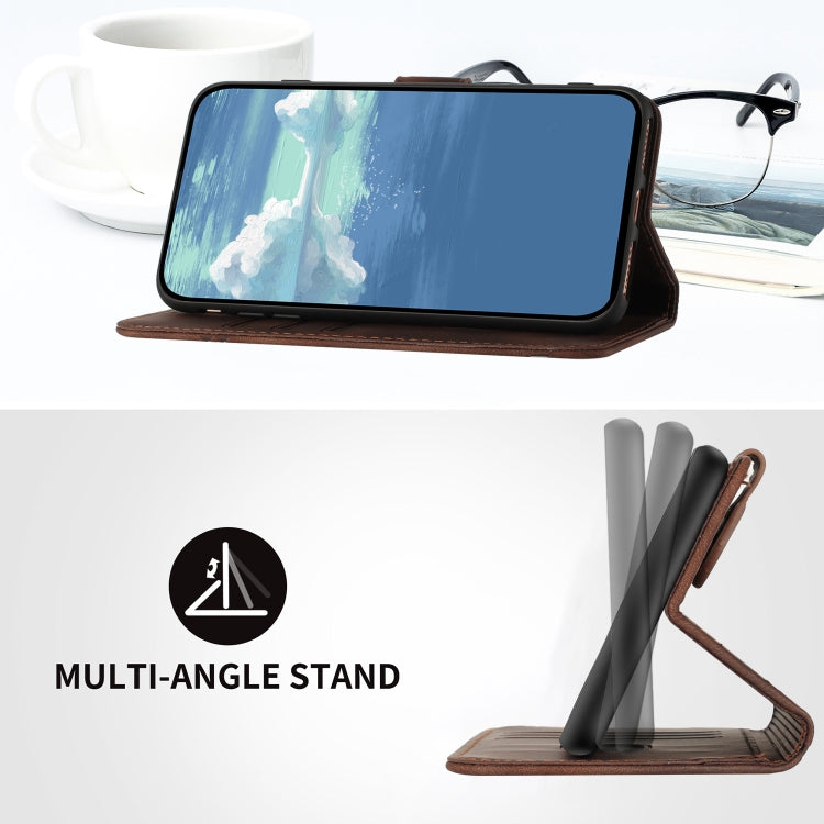 For Xiaomi Redmi K70 Line Pattern Skin Feel Leather Phone Case(Coffee) - K70 Cases by PMC TechLife | Online Shopping South Africa | PMC TechLife | Buy Now Pay Later Mobicred