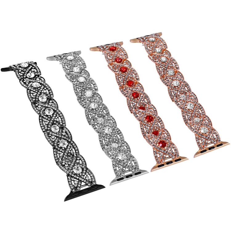 Diamonds Twist Metal Watch Band For Apple Watch Series 10 46mm(Silver) - free shipping - PMC TechLife - Order now!
