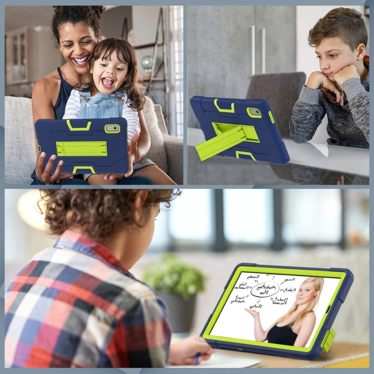 For Lenovo Tab M9 / TB-310FU Contrast Color Silicone Hybrid PC Tablet Case with Holder(Navy Blue Olivine) - Lenovo by PMC TechLife | Online Shopping South Africa | PMC TechLife | Buy Now Pay Later Mobicred