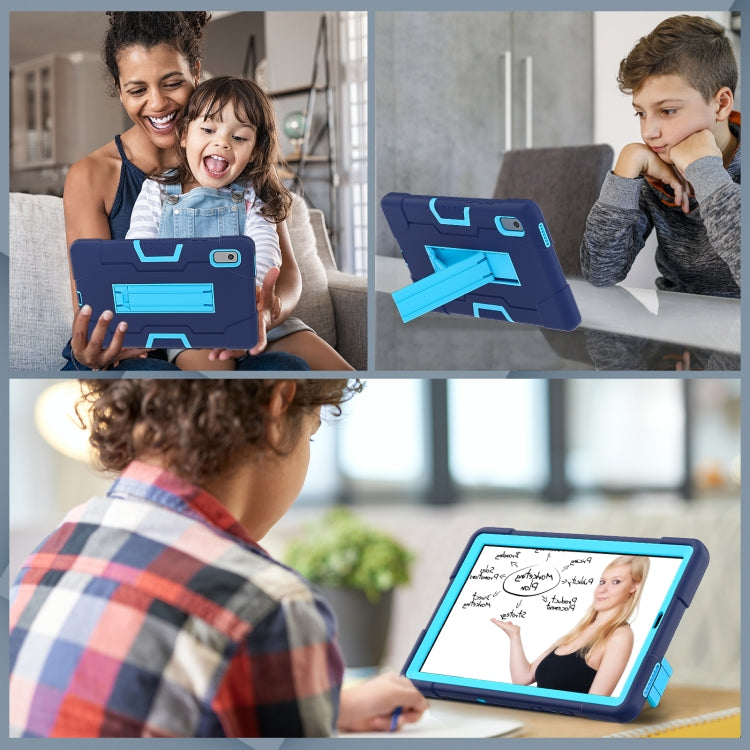 For Lenovo Tab M9 / TB-310FU Contrast Color Silicone Hybrid PC Tablet Case with Holder(Navy Blue) - Lenovo by PMC TechLife | Online Shopping South Africa | PMC TechLife | Buy Now Pay Later Mobicred