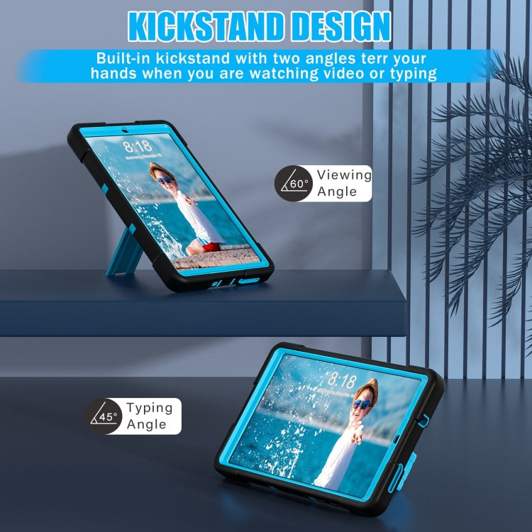 For Lenovo Tab M8 4th Gen Contrast Color Silicone Hybrid PC Tablet Case with Holder(Black Blue) - Lenovo by PMC TechLife | Online Shopping South Africa | PMC TechLife | Buy Now Pay Later Mobicred