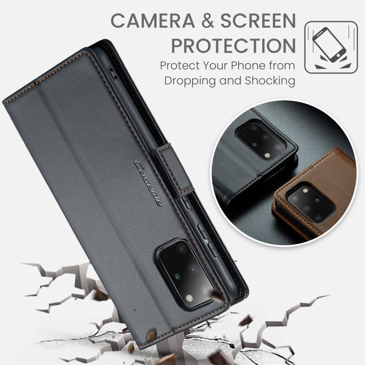 For Samsung Galaxy S20+ CaseMe 023 Butterfly Buckle Litchi Texture RFID Anti-theft Leather Phone Case(Black) - free shipping - PMC TechLife - Order now!