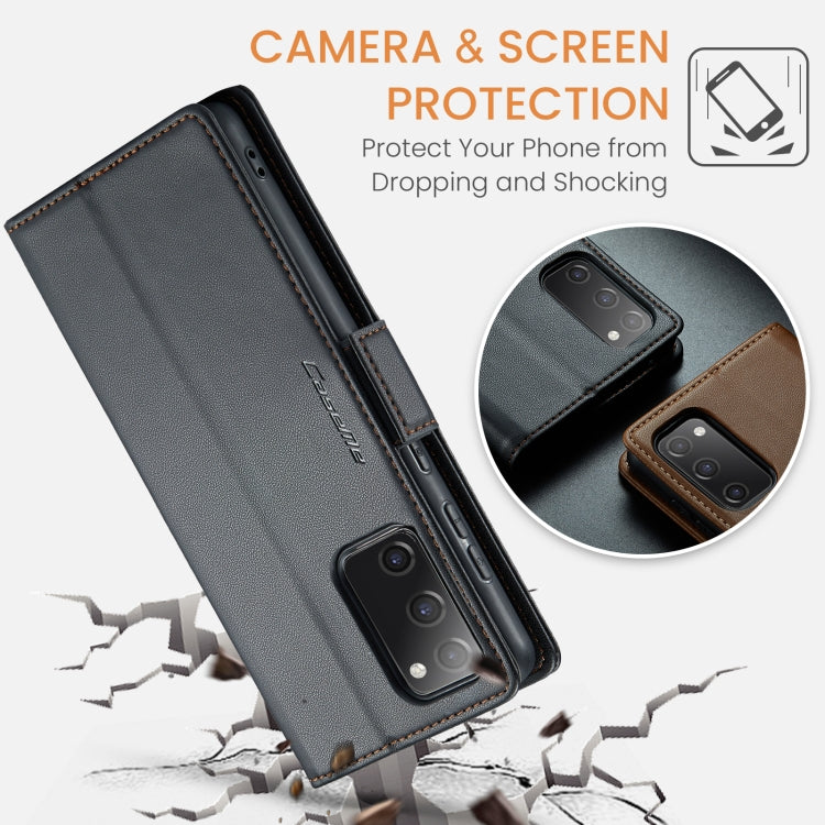 For Samsung Galaxy S20 FE CaseMe 023 Butterfly Buckle Litchi Texture RFID Anti-theft Leather Phone Case(Black) - free shipping - PMC TechLife - Order now!