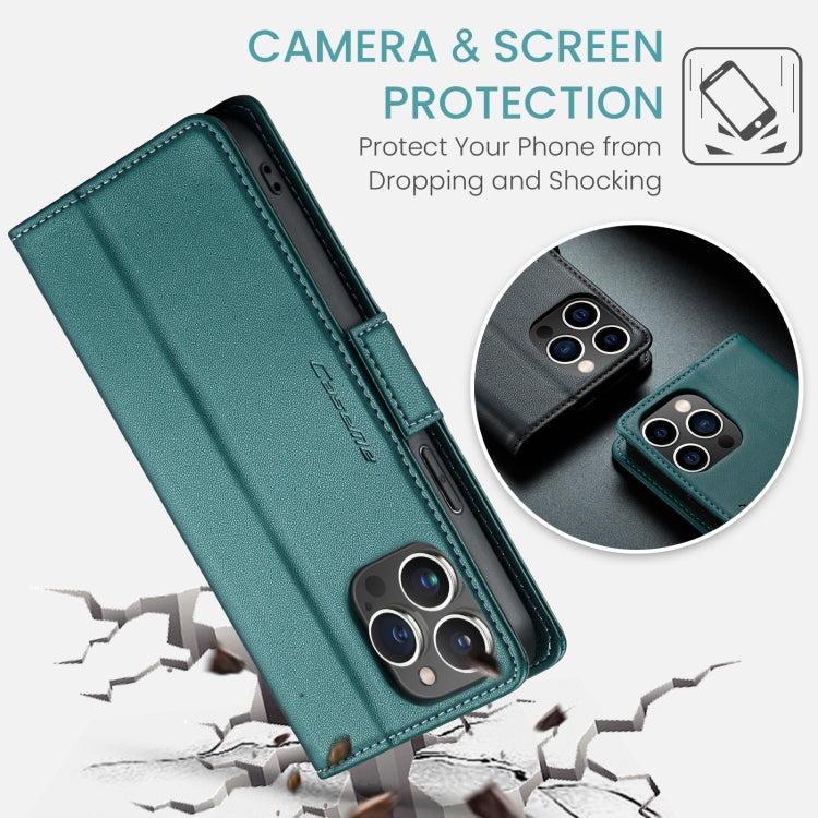 For iPhone 15 Pro CaseMe 023 Butterfly Buckle Litchi Texture RFID Anti-theft Leather Phone Case(Pearly Blue) - iPhone 15 Pro Cases by CaseMe | Online Shopping South Africa | PMC Jewellery | Buy Now Pay Later Mobicred