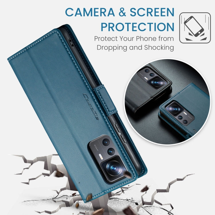 For Xiaomi 12T /12T Pro/Redmi K50 Ultra CaseMe 023 Butterfly Buckle Litchi Texture RFID Anti-theft Leather Phone Case(Blue) - Xiaomi Cases by CaseMe | Online Shopping South Africa | PMC Jewellery | Buy Now Pay Later Mobicred