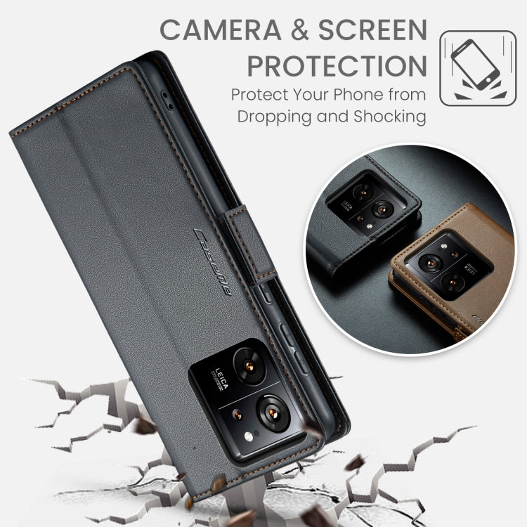 For Xiaomi 13T/13T Pro CaseMe 023 Butterfly Buckle Litchi Texture RFID Anti-theft Leather Phone Case(Black) - Xiaomi Cases by CaseMe | Online Shopping South Africa | PMC Jewellery | Buy Now Pay Later Mobicred