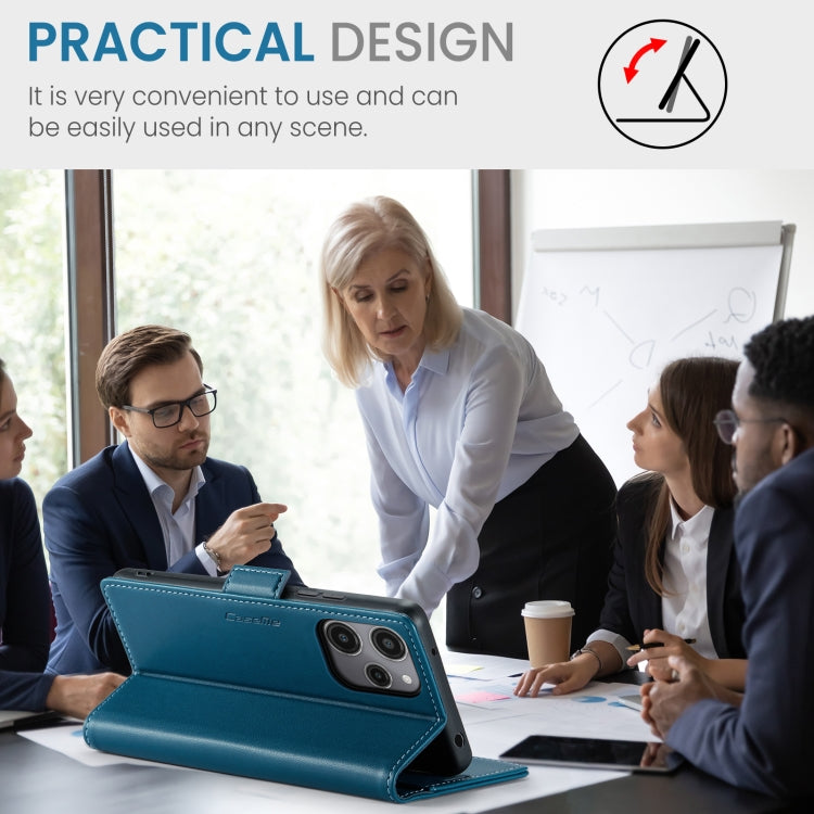 For Xiaomi Redmi 12 4G/12 5G/Note 12R/POCO M6 Pro 5G CaseMe 023 Butterfly Buckle Litchi Texture RFID Anti-theft Leather Phone Case(Blue) - Xiaomi Cases by CaseMe | Online Shopping South Africa | PMC Jewellery | Buy Now Pay Later Mobicred