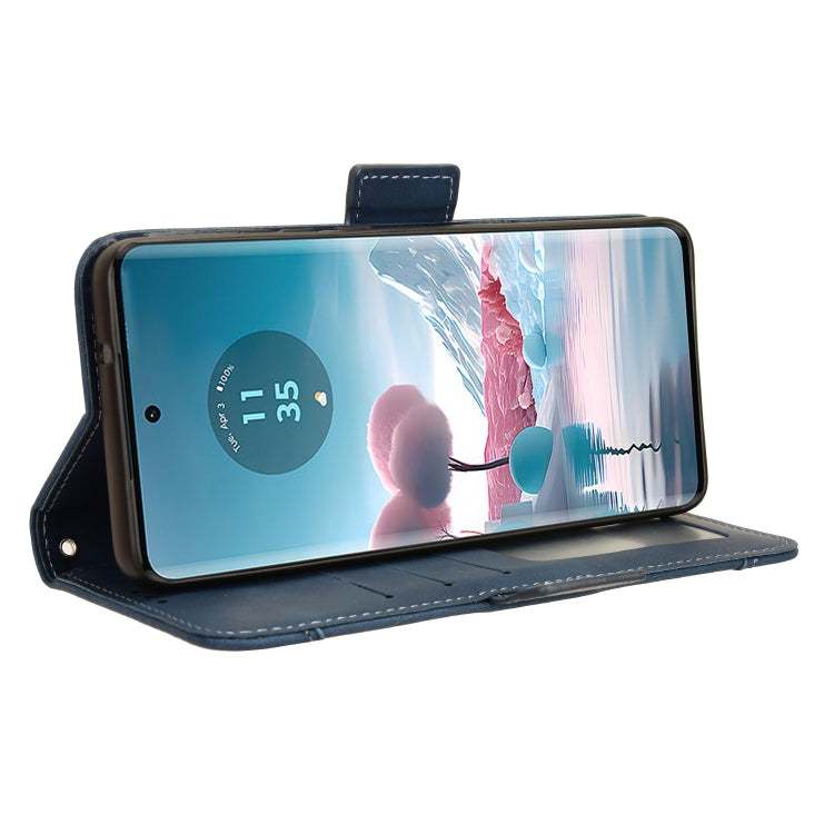 For Motorola Edge 40 Neo 5G Skin Feel Calf Texture Card Slots Leather Phone Case(Blue) - Motorola Cases by PMC TechLife | Online Shopping South Africa | PMC TechLife | Buy Now Pay Later Mobicred