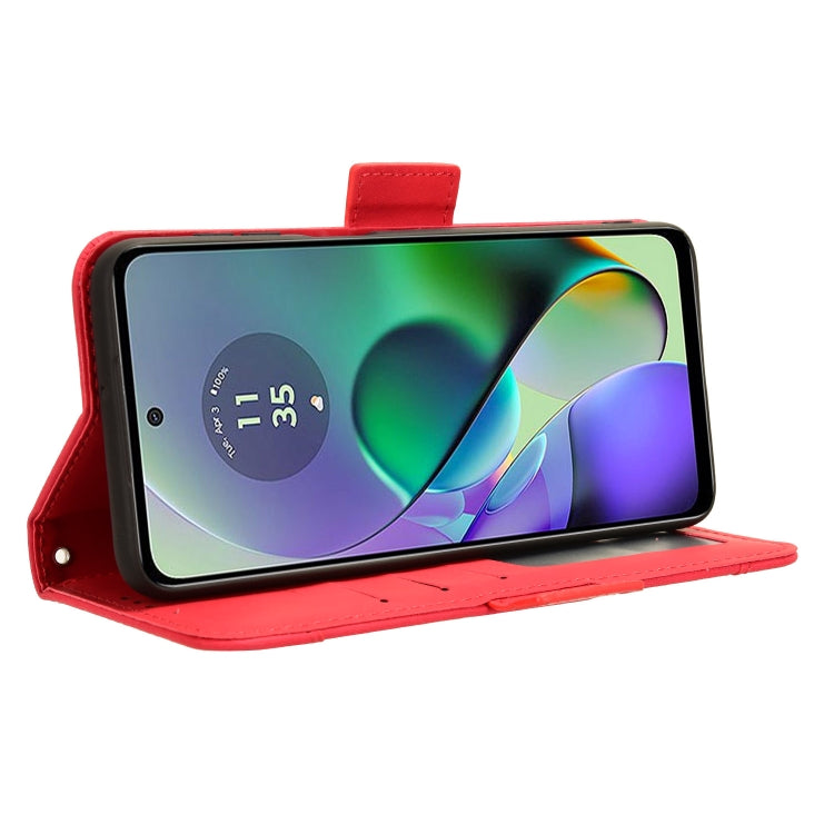 For Motorola Moto G54 5G Skin Feel Calf Texture Card Slots Leather Phone Case(Red) - Motorola Cases by PMC TechLife | Online Shopping South Africa | PMC TechLife | Buy Now Pay Later Mobicred