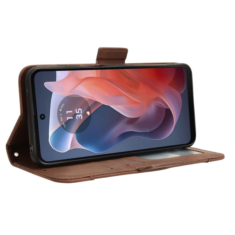 For Motorola Moto G Play 4G 2024 Skin Feel Calf Texture Card Slots Leather Phone Case(Brown) - free shipping - PMC TechLife - Order now!