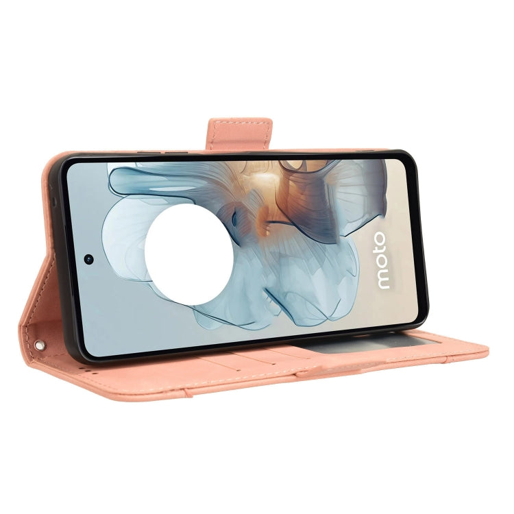For Motorola Moto G Power 5G 2024 Skin Feel Calf Texture Card Slots Leather Phone Case(Pink) - Motorola Cases by PMC TechLife | Online Shopping South Africa | PMC TechLife | Buy Now Pay Later Mobicred