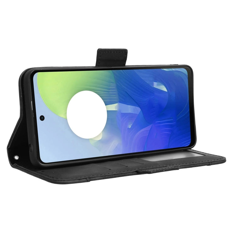For Motorola Moto G04 / G24 Skin Feel Calf Texture Card Slots Leather Phone Case(Black) - Motorola Cases by PMC TechLife | Online Shopping South Africa | PMC TechLife | Buy Now Pay Later Mobicred