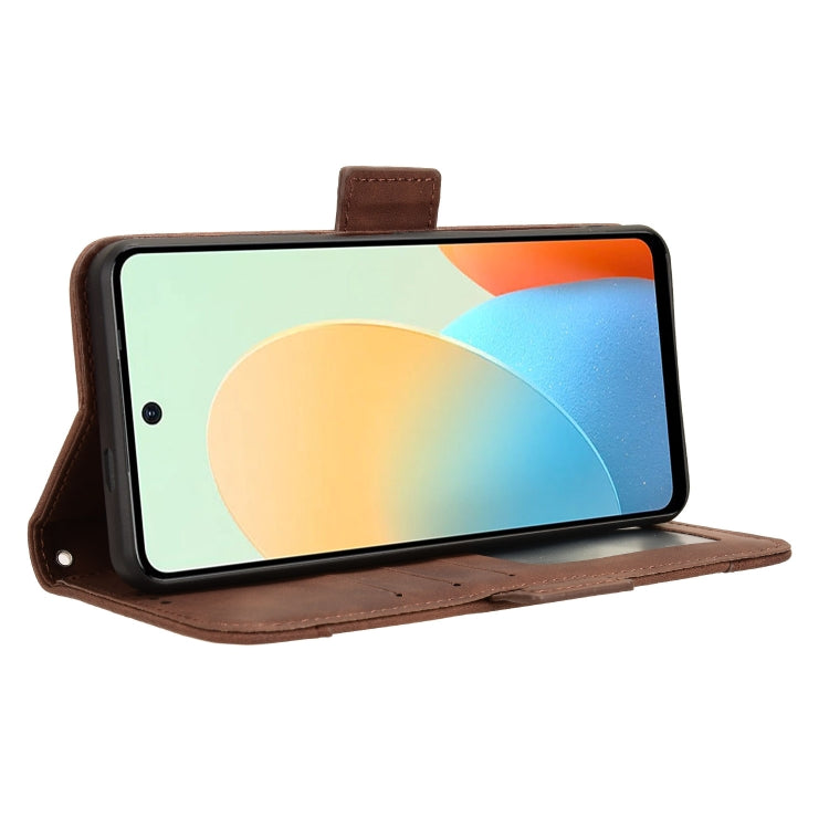 For Tecno Spark Go 2024 / Spark 20C Skin Feel Calf Texture Card Slots Leather Phone Case(Brown) - Tecno Cases by PMC Jewellery | Online Shopping South Africa | PMC Jewellery | Buy Now Pay Later Mobicred