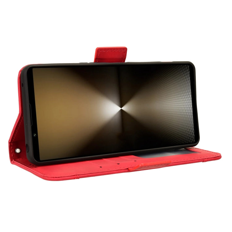 For Sony Xperia 1 VI 2024 Skin Feel Calf Texture Card Slots Leather Phone Case(Red) - Sony Cases by PMC Jewellery | Online Shopping South Africa | PMC Jewellery | Buy Now Pay Later Mobicred