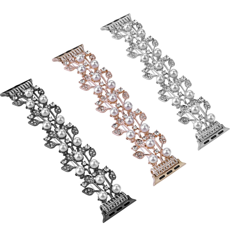 Four-leaf Bead Metal Watch Band For Apple Watch SE 2023 44mm(Rose Gold) - free shipping - PMC TechLife - Order now!