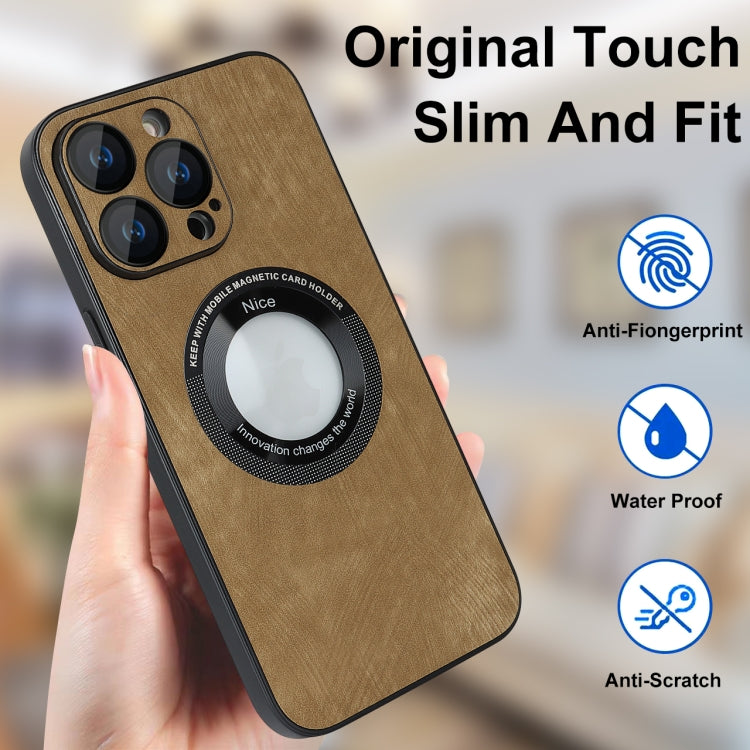 For iPhone 13 Skin Feel Leather MagSafe Magnetic Phone Case(Brown) - iPhone 13 Cases by PMC TechLife | Online Shopping South Africa | PMC TechLife