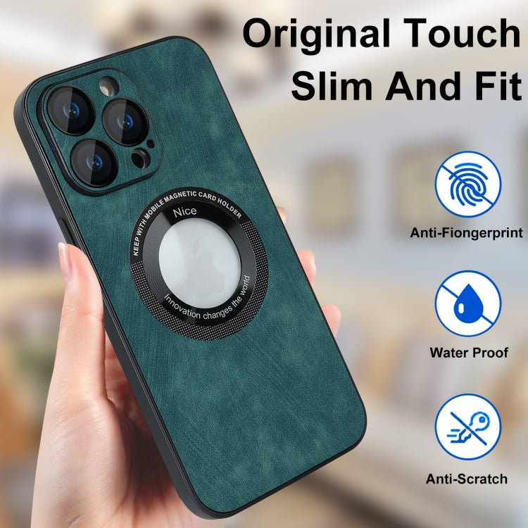 For iPhone 13 Pro Skin Feel Leather MagSafe Magnetic Phone Case(Green) - iPhone 13 Pro Cases by PMC TechLife | Online Shopping South Africa | PMC TechLife