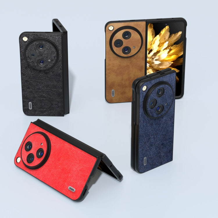 For OPPO Find N3 / OnePlus Open ABEEL Retro Litchi Texture PU Phone Case(Brown) - Find N3 Cases by PMC TechLife | Online Shopping South Africa | PMC TechLife | Buy Now Pay Later Mobicred