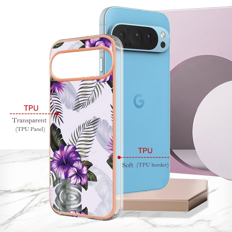 For Google Pixel 9 Pro XL Electroplating IMD TPU Phone Case(Purple Flower) - Google Cases by PMC TechLife | Online Shopping South Africa | PMC TechLife | Buy Now Pay Later Mobicred