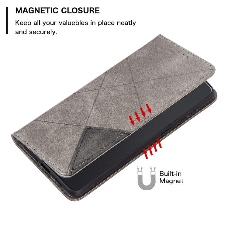 For Xiaomi Civi 3 5G Rhombus Texture Magnetic Leather Phone Case(Grey) - Xiaomi Cases by PMC TechLife | Online Shopping South Africa | PMC TechLife | Buy Now Pay Later Mobicred