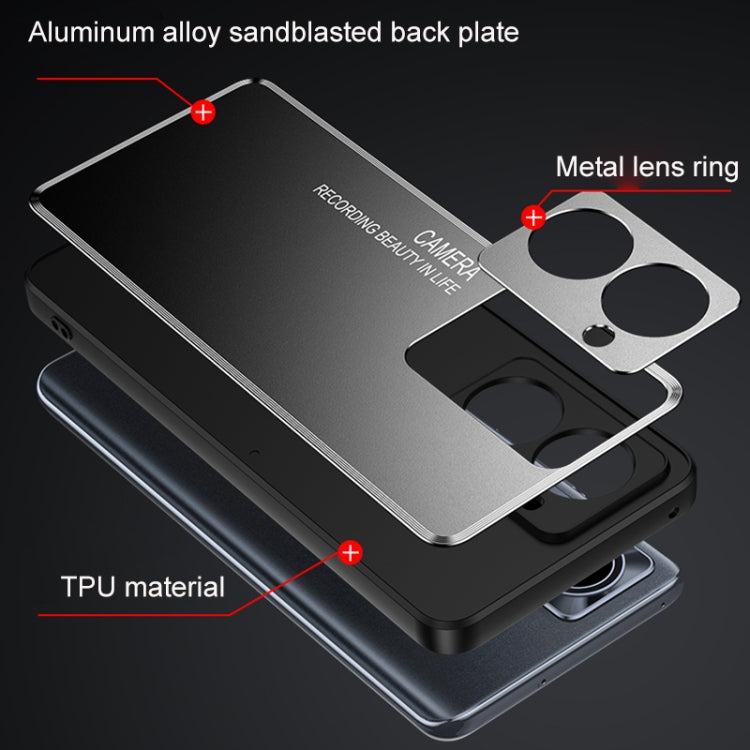 For vivo iQOO Z7 Frosted Metal Phone Case(Black) - vivo Cases by PMC TechLife | Online Shopping South Africa | PMC TechLife | Buy Now Pay Later Mobicred