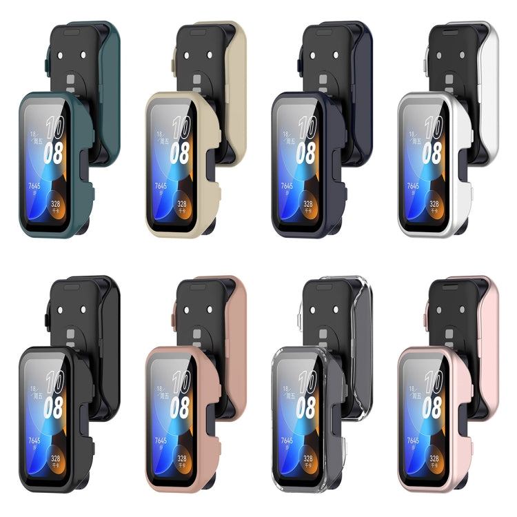For Huawei Band 9 / 8 PC + Tempered Film Integrated Protective Watch Case(Matte Silver) - Watch Cases by PMC TechLife | Online Shopping South Africa | PMC TechLife