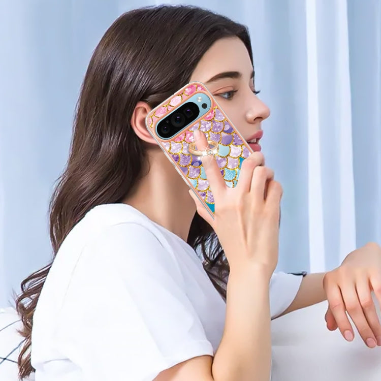 For Google Pixel 9 Pro XL Electroplating IMD TPU Phone Case with Ring(Colorful Scales) - Google Cases by PMC TechLife | Online Shopping South Africa | PMC TechLife | Buy Now Pay Later Mobicred