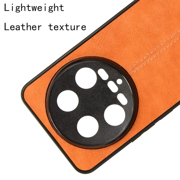 For Xiaomi 14 Ultra Sewing Cow Pattern Skin PC + PU + TPU Phone Case(Orange) - 14 Ultra Cases by PMC TechLife | Online Shopping South Africa | PMC TechLife | Buy Now Pay Later Mobicred